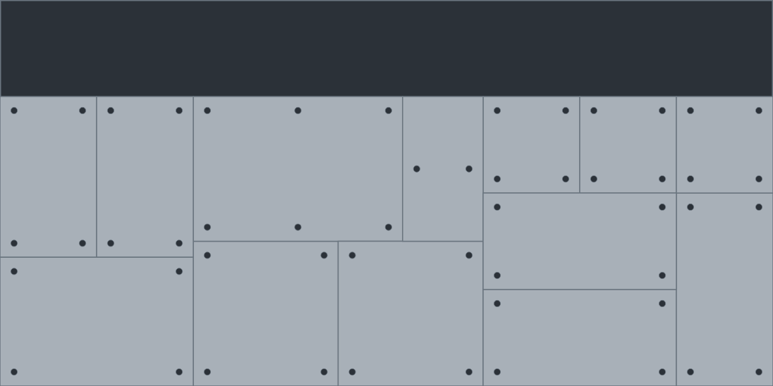 Thirteen plates nested on an 8 by 4 foot sheet, the leftover kept as one full-width strip
